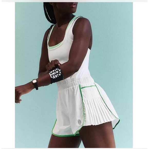 Free People Movement romper white green easy tiger shortsie XL - Picture 1 of 9